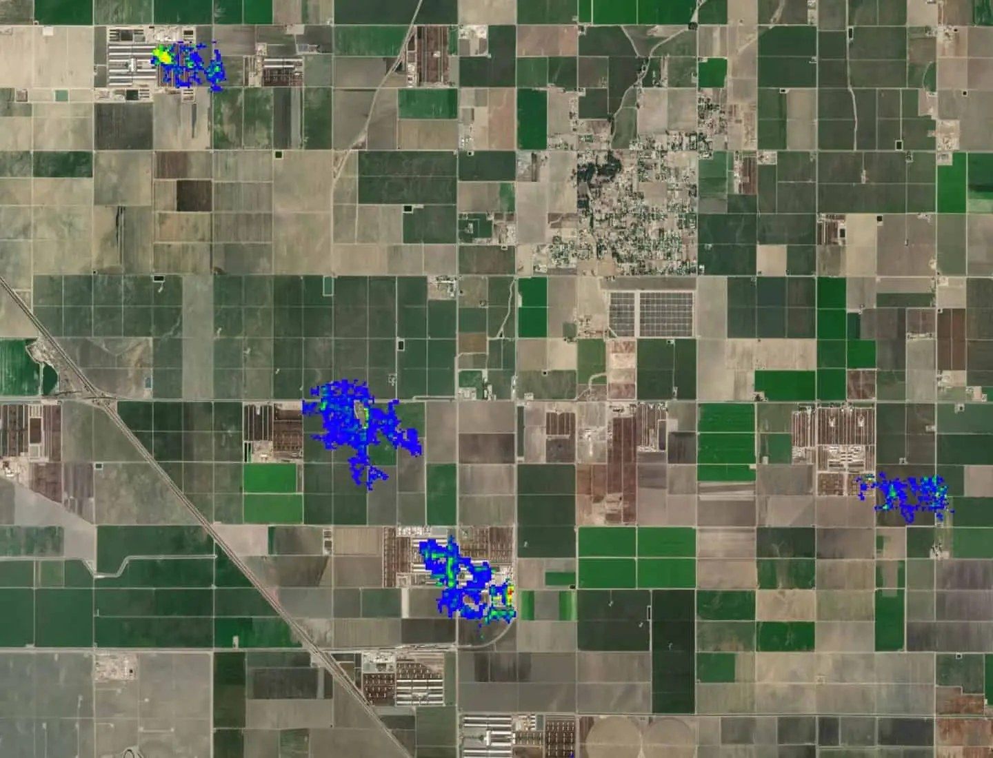 Methane plumes over feedlots