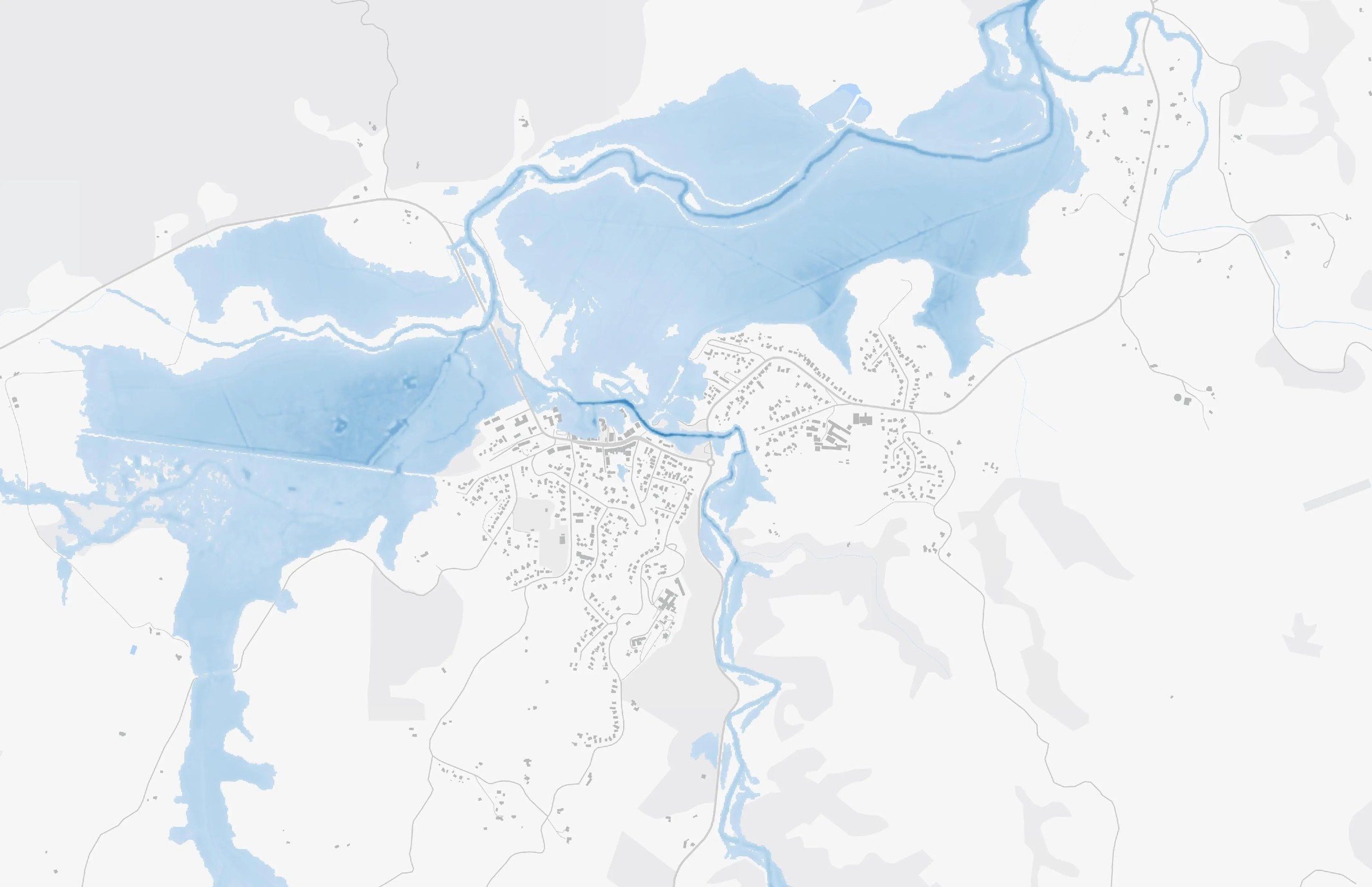 Observed flood extent around a town