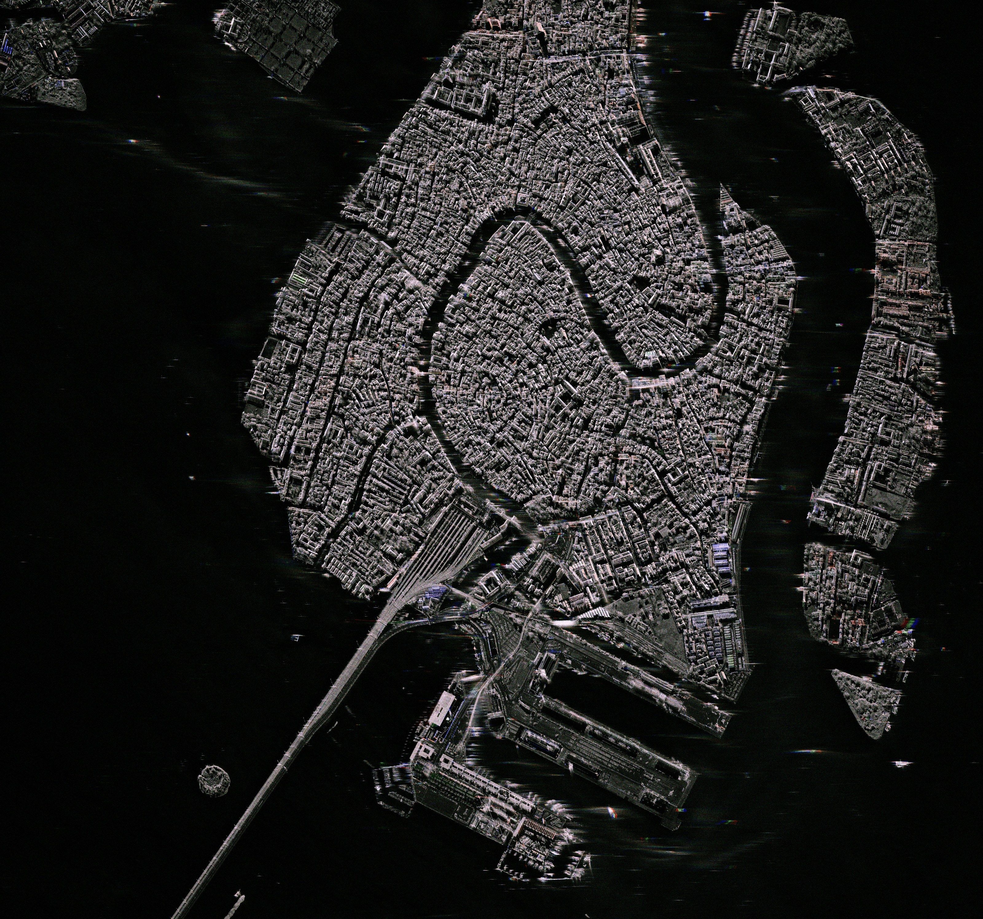 Island city and causeway, X-band SAR