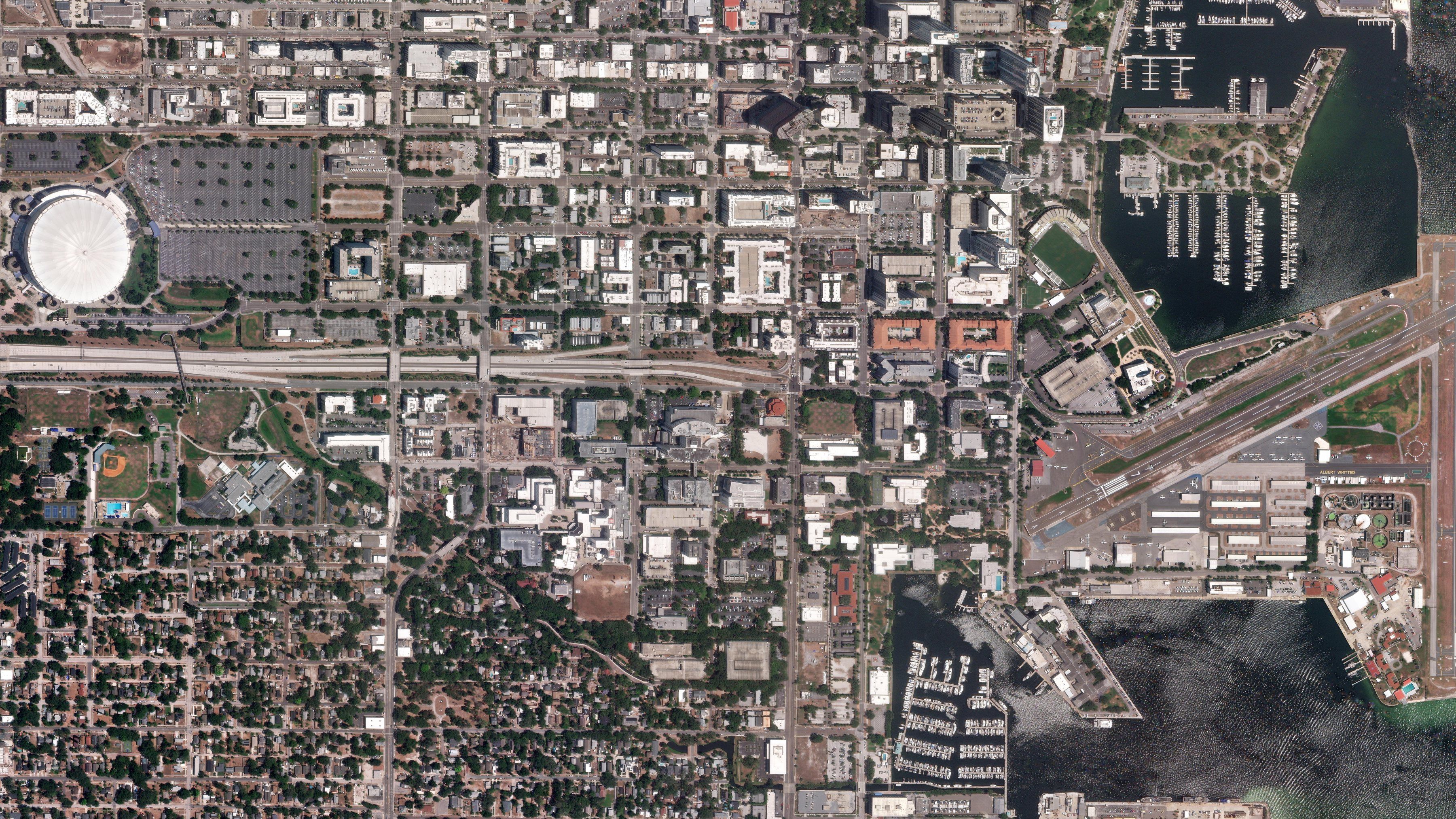 Very high resolution optical satellite image of an urban area