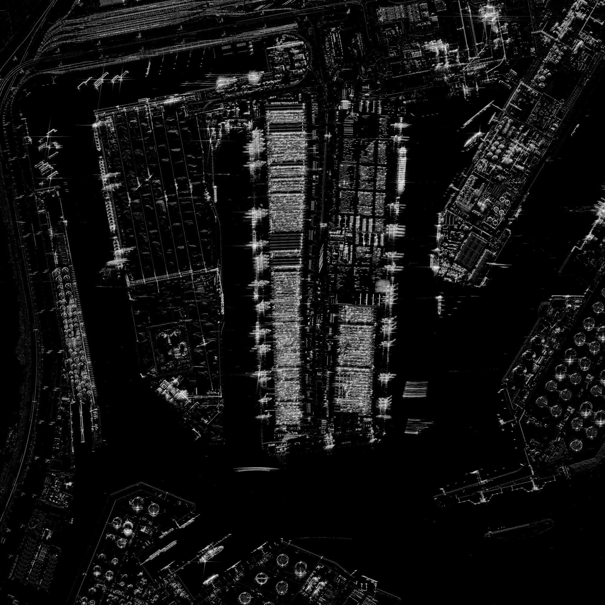 Container port and moored vessels, X-band SAR