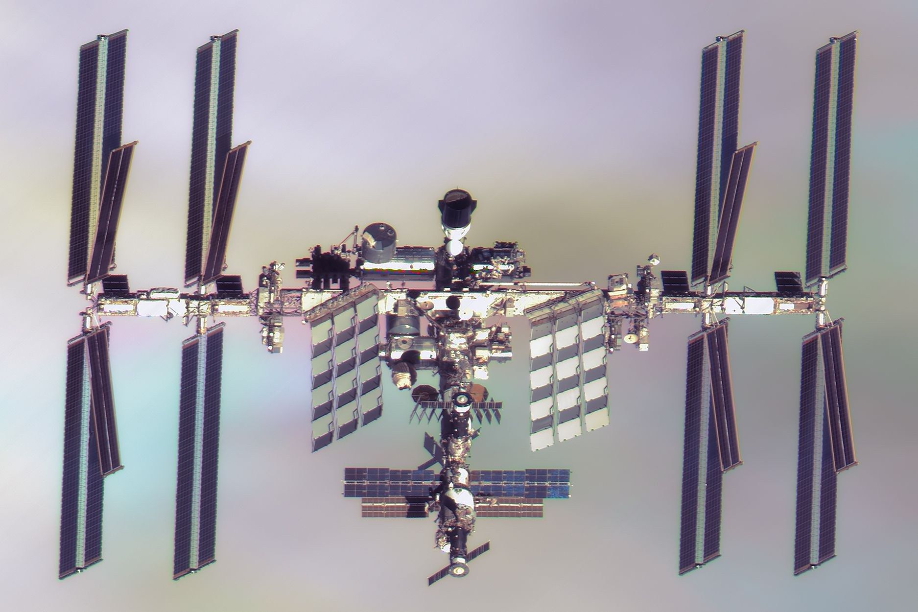 Space station imaged from orbit